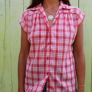 Vintage Miss Fashionality Red Checkered Blouse
